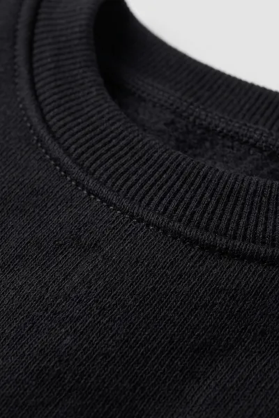 Siyah (5-12 Yaş) Baskısız   Düz 3 İp Şardonlu Erkek Çocuk Sweatshirt 483583