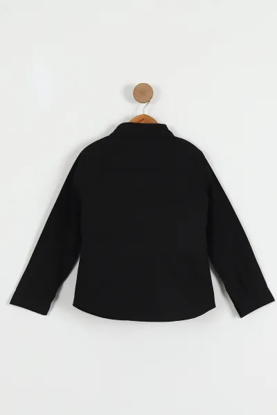 Siyah (5-14 Yaş)Basic Poplin Erkek Çocuk Gömlek 427471