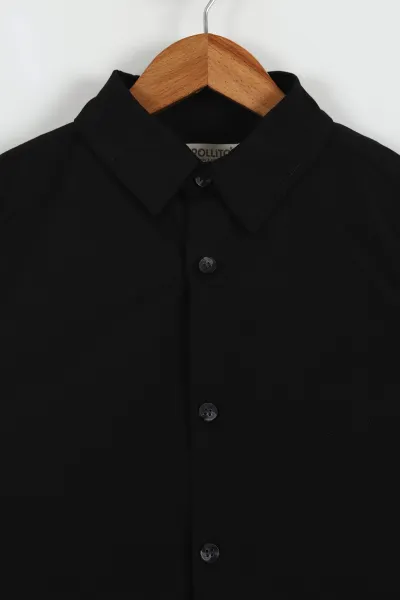 Siyah (5-14 Yaş)Basic Poplin Erkek Çocuk Gömlek 427471