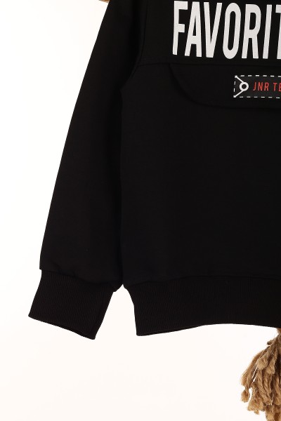 Siyah (5-8 Yaş) Favorıte Life Kapşonlu Erkek Çocuk Sweat 148957