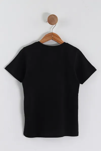 Siyah (5-9 Yaş) Atatürk  Baskılı Süprem Unisex Çocuk Tişört 442941