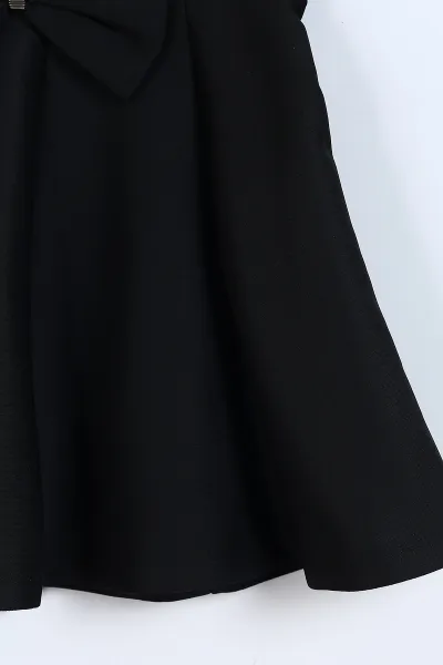 Siyah (5-9  Yaş)Fiyonklu Parça Kız Çocuk Kloş Etek 337849