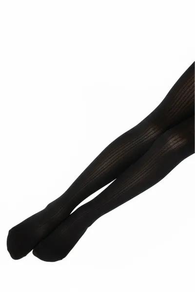 Siyah 500 Penti  Pretty  Curverd Line 60 Den Kız Çocuk Külotlu Çorap 421676