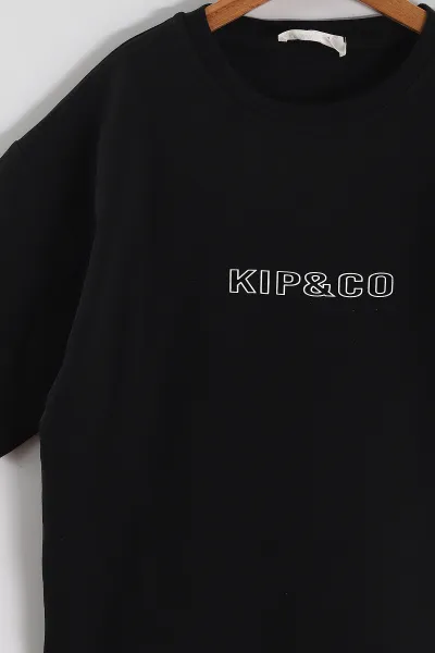 Siyah (6-14 Yaş) Kipco  Baskılı 2 İp Erkek Çocuk Tişört 469291