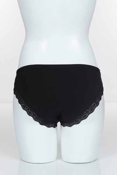 Siyah 6405 Bikini Ön Üst Bant Alt ve Arka Pamuk Külot 102380