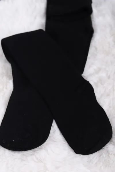 Siyah (7-8 Yaş) Düz Kız Çocuk Kilotlu Çorap 233672