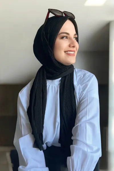 Siyah 70x160 Cm Pratik Pilise Penye Şal 380250