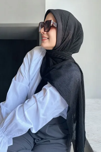 Siyah 70x160 Cm Pratik Pilise Penye Şal 380250