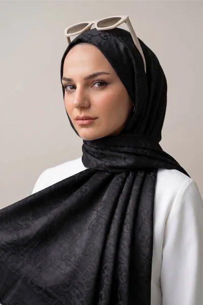 Siyah 70x180 Cm Elegance Premium Pamuk Jakar Şal 475022