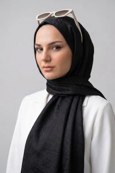 Siyah 70x180 Cm Elegance Premium Pamuk Jakar Şal 475022