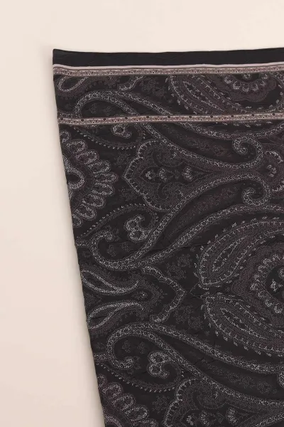 Siyah 75x180 Cm Our Fashion Dijital Baskılı Desenli Bambu Kraş Şal 417850