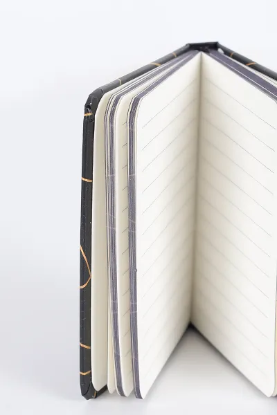 Siyah 7x10 Cm Desenli Lastikli Bloknot Defter-Notebook 392518