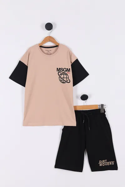 Siyah (8-12 Yaş) Msgm Baskılı Erkek Çocuk Takım 271666