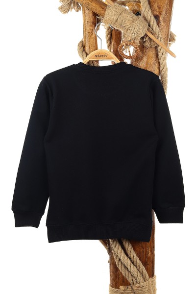 Siyah (9-12 Yaş) Bronx Desire Baskılı Erkek Çocuk Sweat 150937
