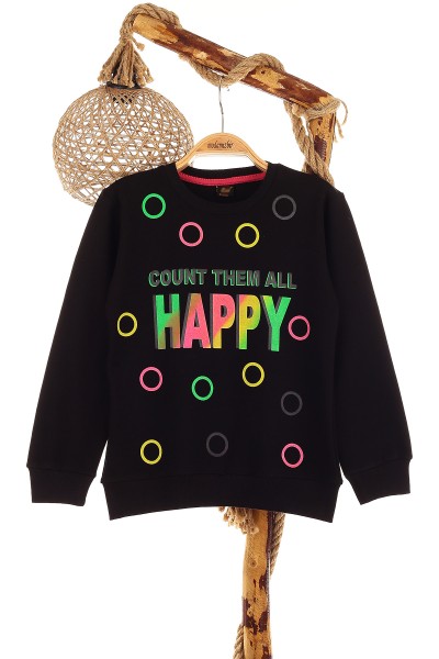 siyah-9-12-yas-happy-baskili-kiz-cocuk-sweat-150982