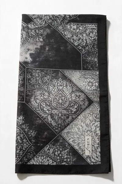Siyah 90x90 Cm Dijital Baskılı Mosaic Desen Soft Eşarp 498604