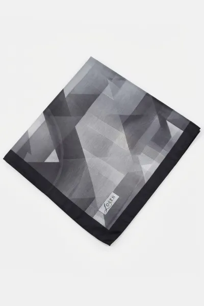 Siyah 90x90 Cm Dijital Baskılı Prizma Desen Soft Eşarp 498510