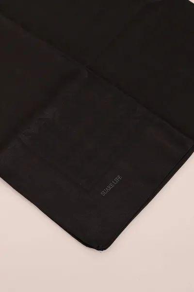 Siyah 98X98 Kaşmir Kumaş Jakarlı Eşarp 431879
