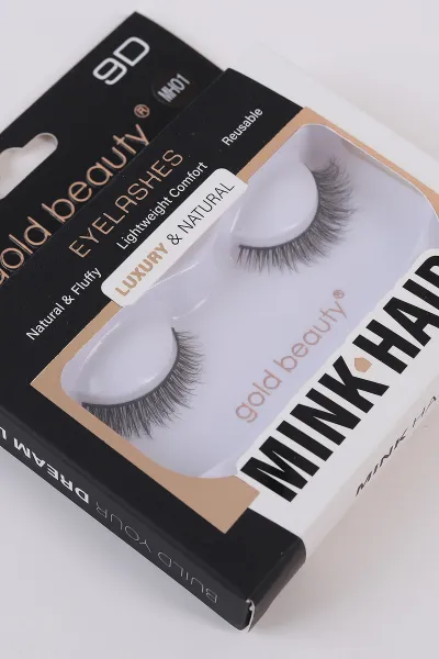 Siyah 9D MH01 Eyelashes İpek Takma Kirpik 483512