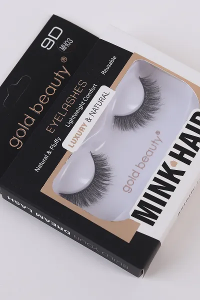 Siyah 9D MH03 Eyelashes İpek Takma Kirpik 483511