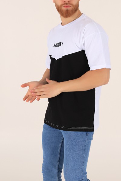 Siyah A Counsel Of Perfectıon Baskılı Oversize Erkek Tişört 169680