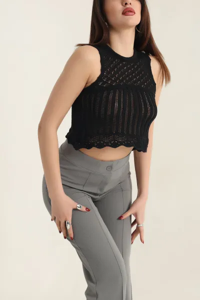 Siyah Ajurlu Triko Bluz 337478