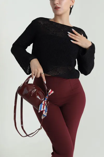 Siyah Ajurlu Triko Kadın Bluz 481304