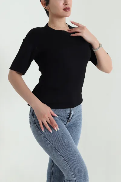 Siyah Arkası Bağcıklı Oysho Kadın Bluz 466895