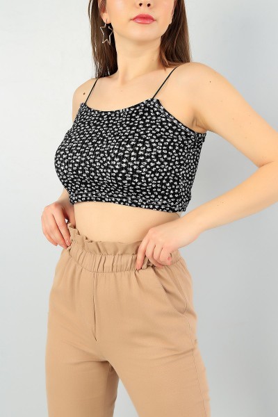 Siyah Askılı Bayan Crop Atlet 60227