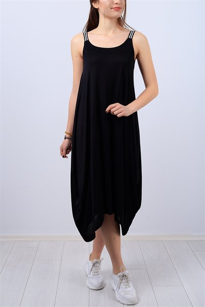 Siyah Askılı Bayan Elbise 12336B