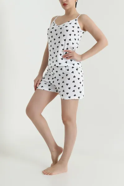 Siyah Askılı Şortlu Kadın Pijama Takımı 466671