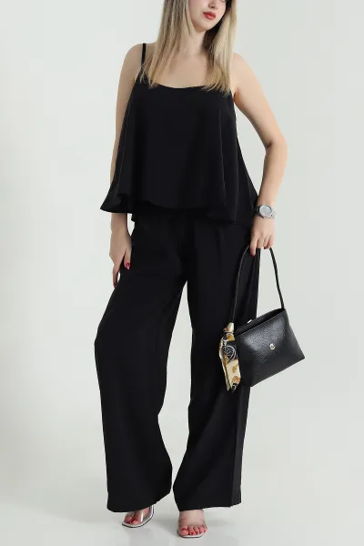 Siyah Askılı Tencel Kadın İkili Takım 471899