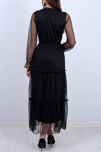 Siyah Astarlı Bayan Tül Elbise 11948B