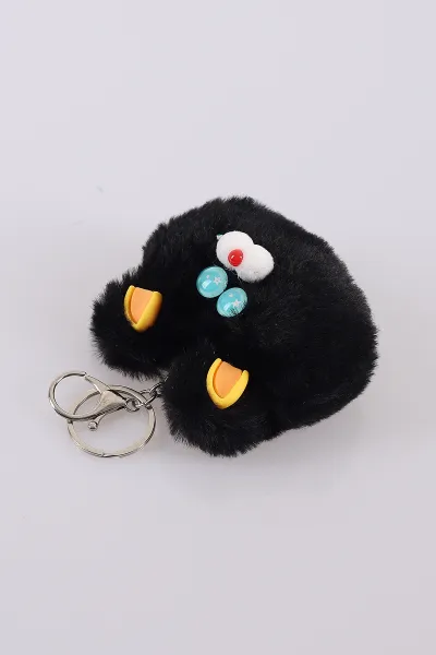 Siyah Ayıcık Figürlü Peluş Anahtarlık&Çanta Süsü 404653
