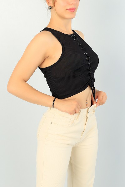 Siyah Bağcık Tasarım Bluz 68369