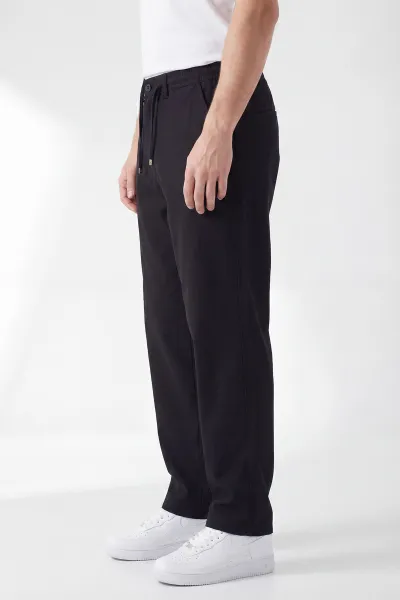 Siyah Baggy Belden Bağlamalı Erkek Pantolon 453151