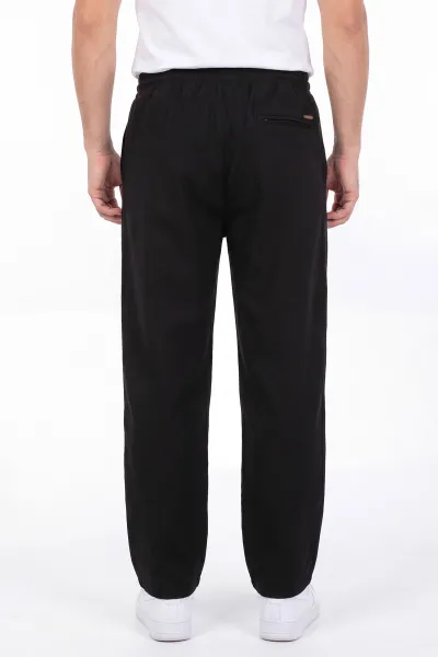 Siyah Baggy Belden Bağlamalı Erkek Pantolon 457267