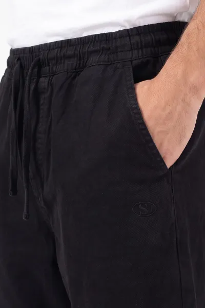 Siyah Baggy Belden Bağlamalı Erkek Pantolon 491806