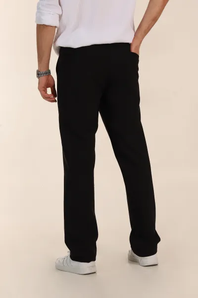 Siyah Baggy Double Kumaş Bel Lastikli Erkek Pantolon 351858