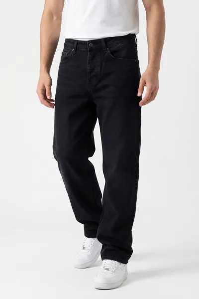 Siyah Baggy Erkek Kot Pantolon 433685