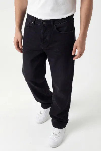 Siyah Baggy Erkek Kot Pantolon 433685