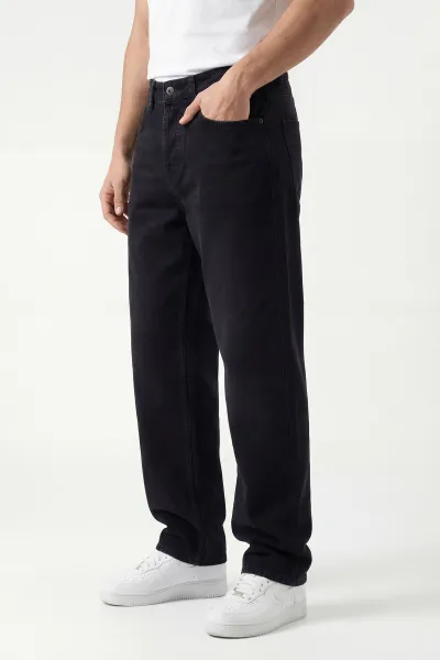 Siyah Baggy Erkek Kot Pantolon 433685