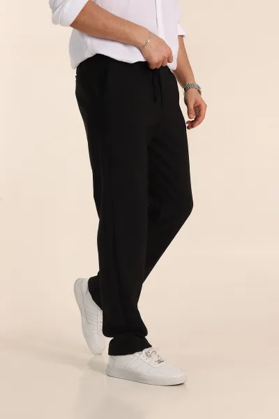 Siyah Baggy Likralı Duble Kumaş Erkek Pantolon 344998