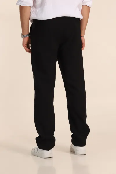 Siyah Baggy Likralı Duble Kumaş Erkek Pantolon 344998