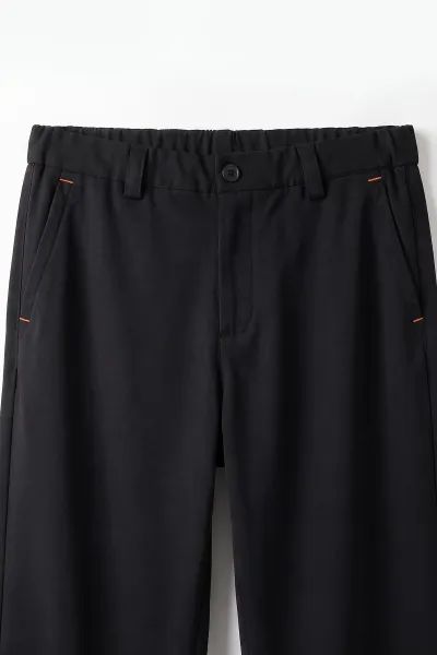 Siyah Baggy Yeni Sezon Belden Bağlamalı Erkek Pantolon 493239