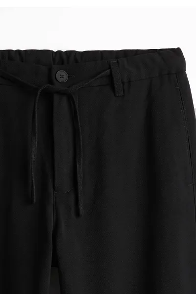 Siyah Baggy Yeni Sezon Belden Bağlamalı Erkek Pantolon 498407