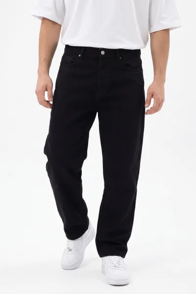 Siyah Baggy Yeni Sezon Cep Detay Erkek Kot Pantolon 497231