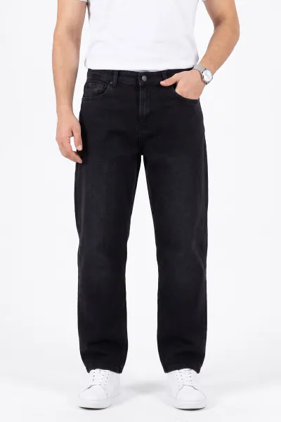 Siyah Baggy Yeni Sezon Cep Detay Likralı Erkek Kot Pantolon 497248
