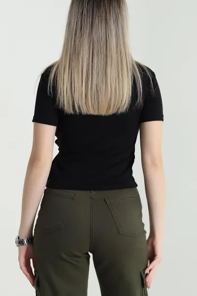 Siyah Bağlamalı Modal Kadın Bluz 469775