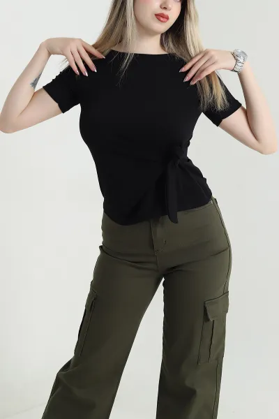 Siyah Bağlamalı Modal Kadın Bluz 469775